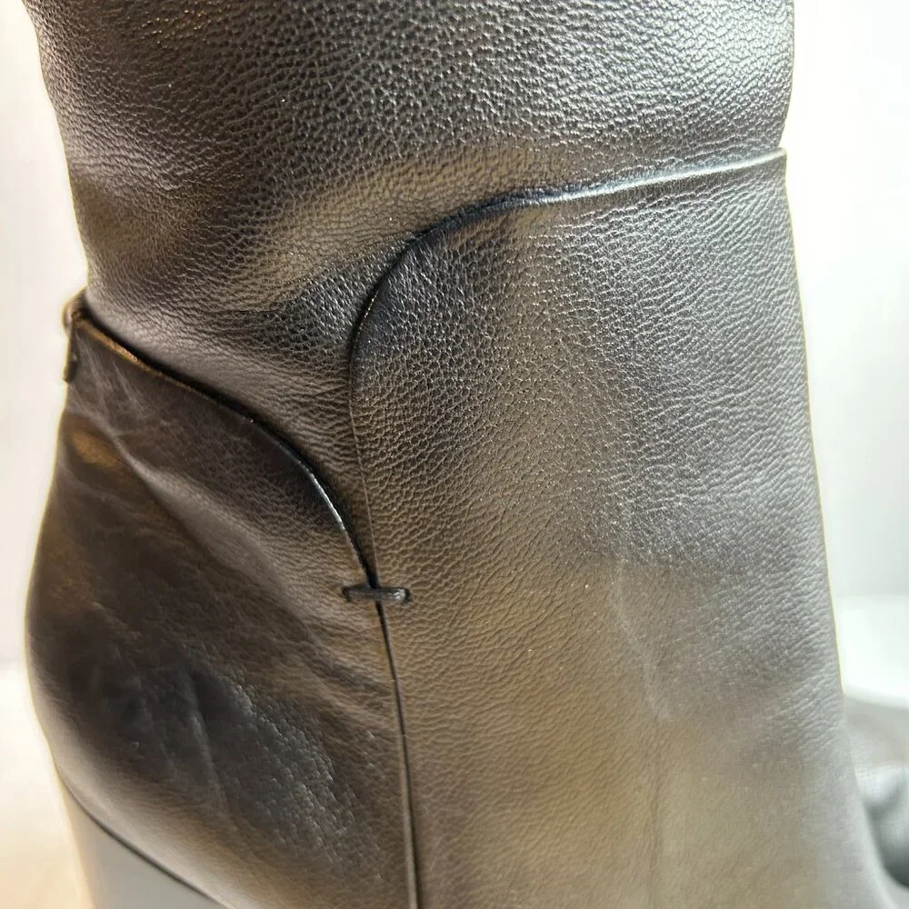 Liz & Co Black Leather Women's Calf Height Boots Size 9 Heel 4" - Picture 10 of 15